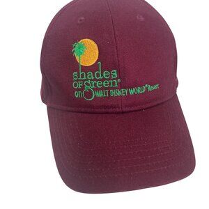 Shades Of Green Walt Disney World Resort Hat Adjustable Strap Back Burgundy Red